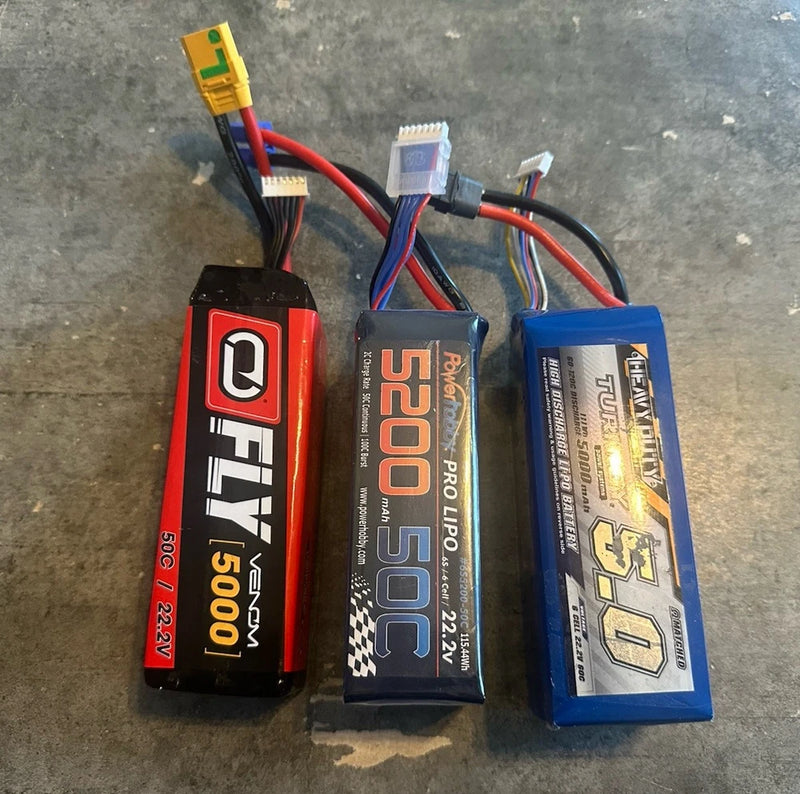 Lipo Battery lot  22.2V 6S 5000mAh LiPo Battery /Fpv Eflite Turnigy/ Venom