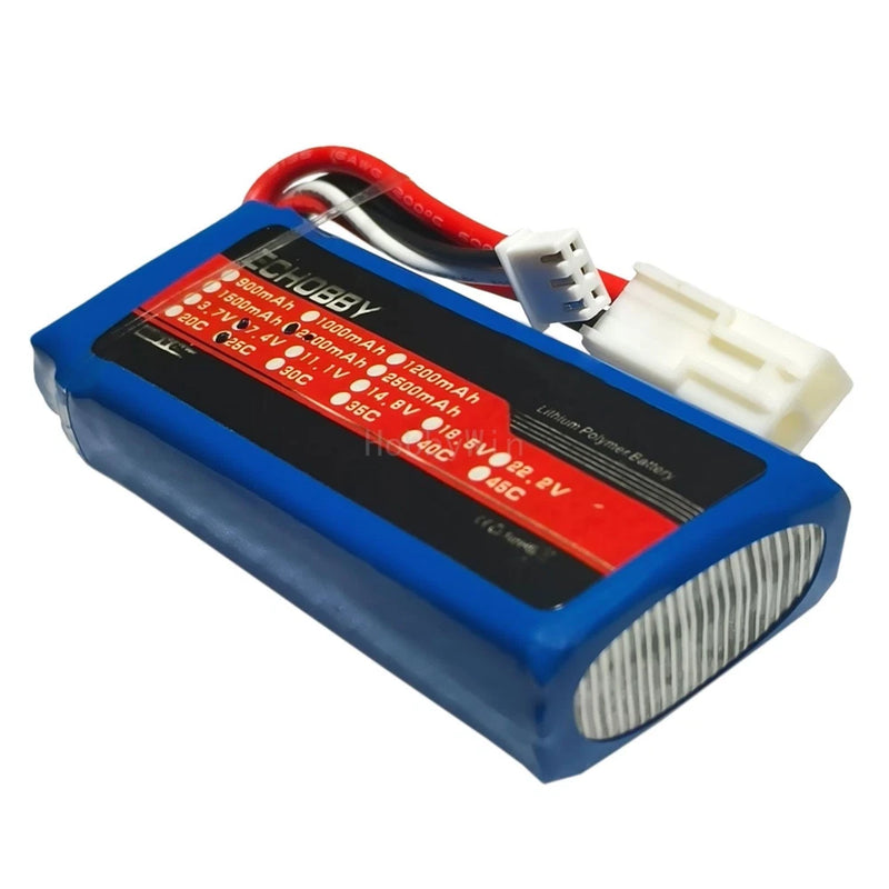 7.4V 2S 2000mAh 25C LiPo Battery EL-2P Nor Plug for RC Airplane Heli Multirotor Battery