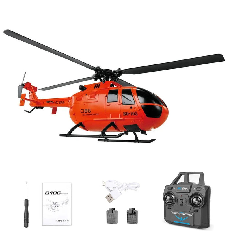 LowPrice RC 1/48 RC Helicopter C186 Aircraft BO105 3Speed Motor Protection Gyro