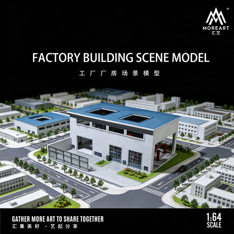 Diorama 1/64 Car Garage Model LED Street American Factory Building Scene Gift US