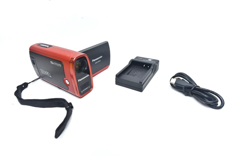 Panasonic SDR-SW20 12.0MP Compact Underwater Camcorder Video Camera Red Tested