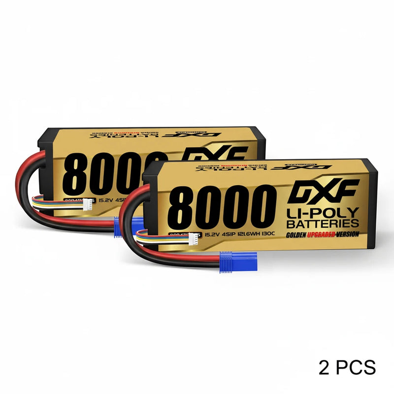 2xDXF 4S LiPo Battery 15.2V 140C 8000mAh EC5 RC Car Truck Helicopter Racing