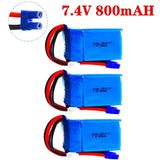 3Pcs 7.4V 800mAh 35C Lipo Battery For Walkera Rodeo 150 F150 RC Quadcopter Drone