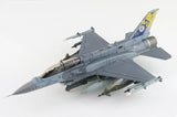 Grey F-16D Fighting Falcon die-cast model with missiles on underwings