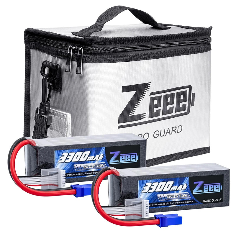 Zeee 6S Lipo Battery 3300mAh 22.2V 120C Soft Case Battery EC5 Connector 2 Pac...