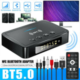 Bluetooth 5.0 Receiver Transmitter Stereo AUX 3.5mm Jack RCA NFC Audio Adapter