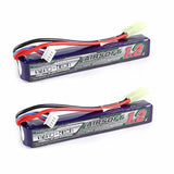 2pcs Nano Tech 1200mah 3S Lipo Battery Pack 11.1V 15C Airsoft (Tamiya Connector) Battery