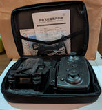 Foldable quadcopter drone and controller in hard zip case, dark gray/black