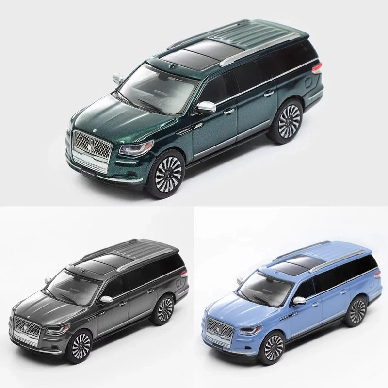 1:64 alloy van model ornament, side view, three colors: green, gray, blue