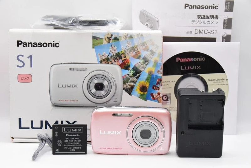 Panasonic LUMIX DMC-S1 Pink Compact Digital Camera with Original Box