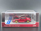 CM Model Subaru BRZ Varis Widebody custom Metallic Red w/ Extra Wheels set 1/64