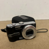 Panasonic Lumix DMC-TZ3 7.2MP 10x Zoom in Black Digital Camera Untested W/bag