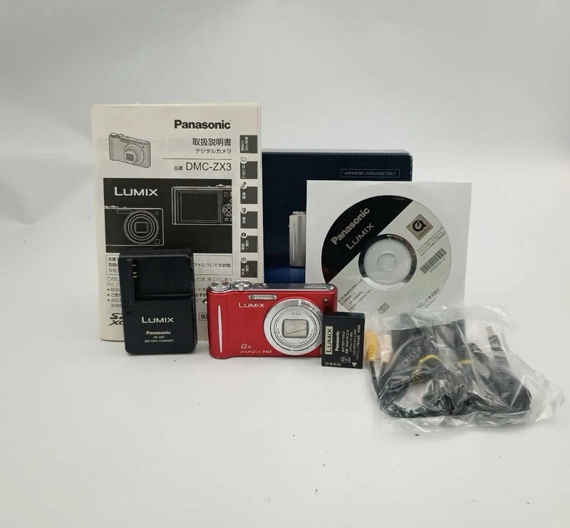 ??[N.Mint]Panasonic Lumix DMC-ZX3 Red 14.1MP DigitalCamera 8xZoom HD Video Japan