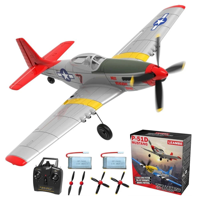VOLANTEX 2.4G 4CH P51 Stunt Plane Wingspan RC Airplane 6Axis Gyro Mustang Glider