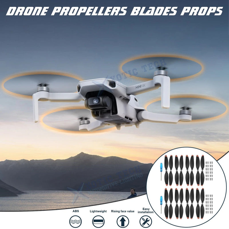 32-piece low-noise drone propeller replacement kit with multiple prop blades, inset shows quantity