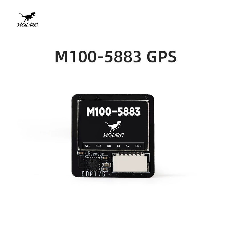 GPS module PCB with M100-5883 label and connector ports