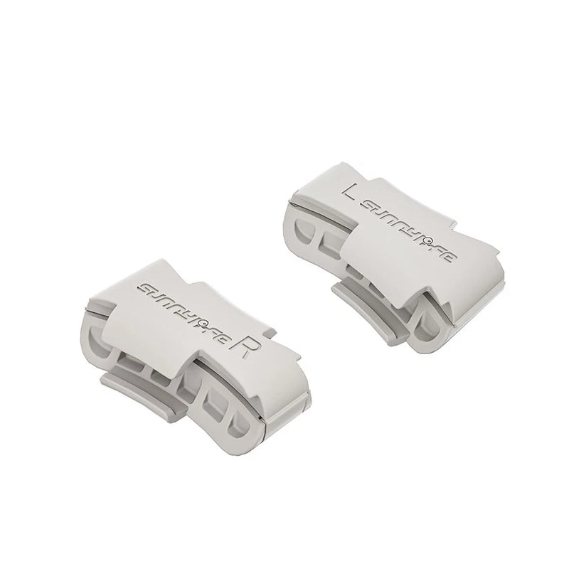 Shock-absorbing quick-release buckle clips for drone wings, light gray, pair