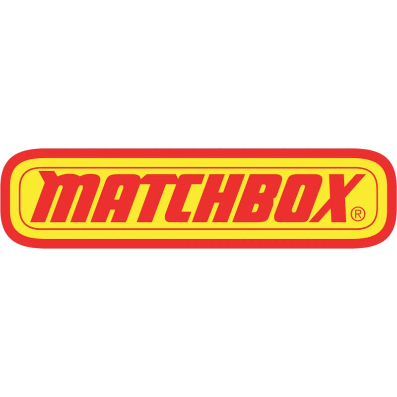 Matchbox logo sticker with red and yellow border