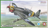 1:32 Morane-Saulnier MS-406C.1 model kit box with gray fighter aircraft illustration