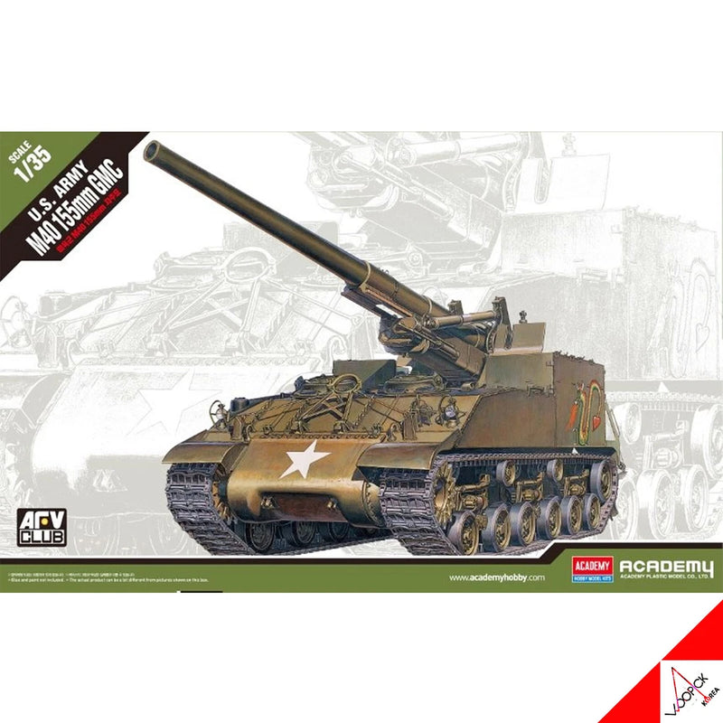 Academy 1/35 US Army M40 155mm GMC Self-propelled Artillery Tank Model Kit 13452