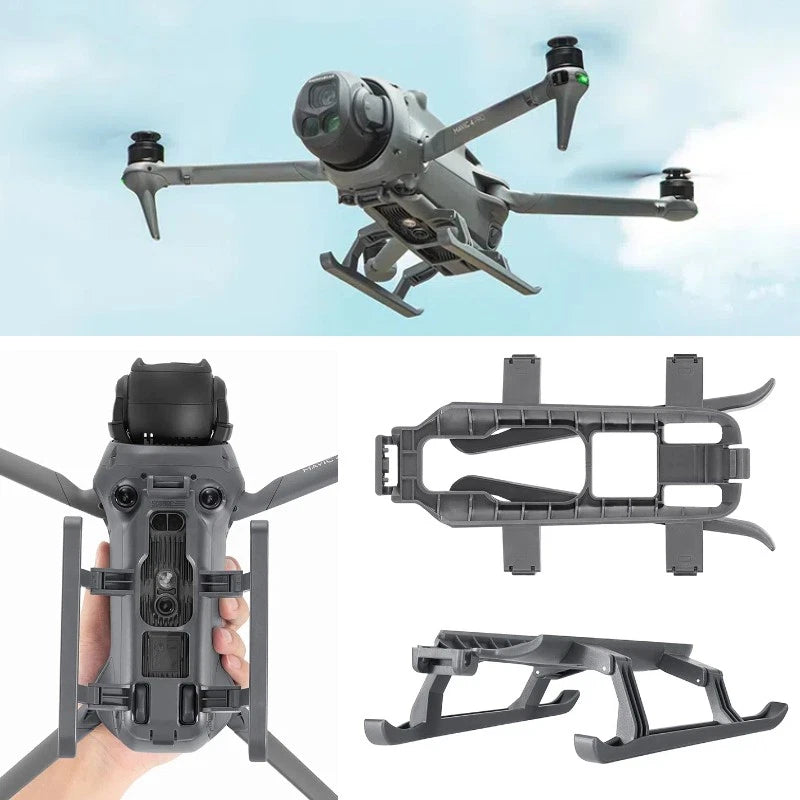 Drone landing gear protection bracket with tripod-style legs, gray