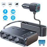 Multi Car Cigarette Lighter Socket USB Plug Fast Charger Power Adapter Splitter