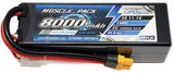 NHX hard-case LiPo battery pack with XT60 connector, 3S 11.1V 8000mAh