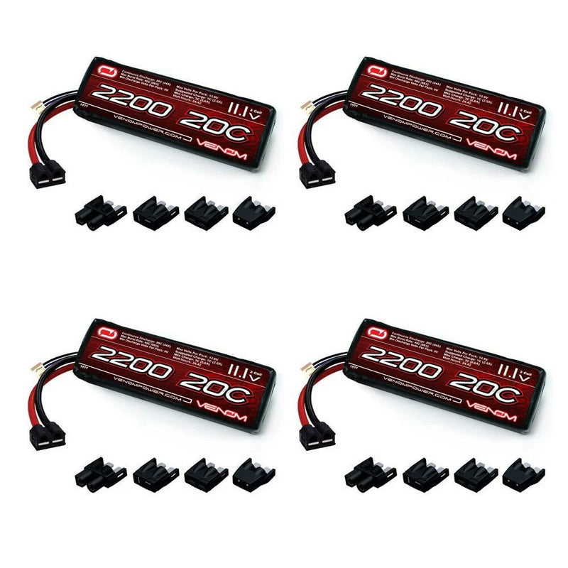 RC LiPo battery pack 11.1V 2200mAh with multiple connector leads