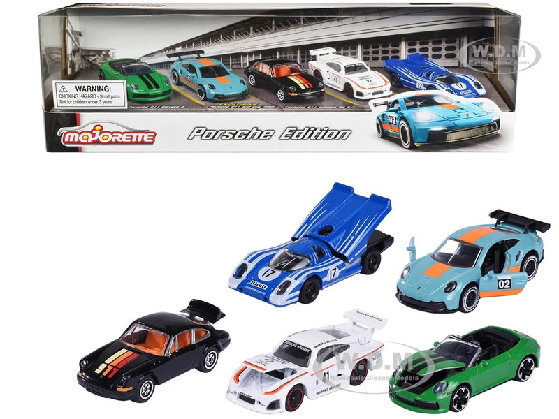 PORSCHE EDITION (2023) 5 PIECE SET 1/64 DIECAST MODELS BY MAJORETTE 212053172