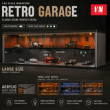Diorama 1/64 Diecast Car Garage Model LED Lighting Parking Lot Display Case Toy