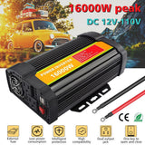 16000W Car Power Inverter DC 12V To AC 110V Sine Wave Solar Converter LCD USA*