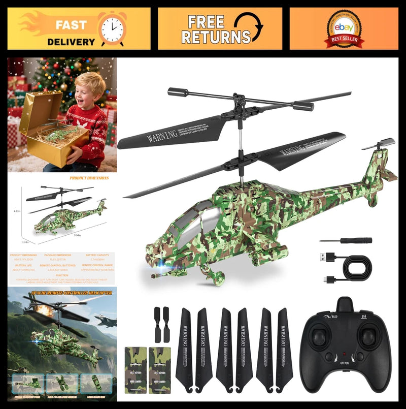 "2.4GHz Remote Control Helicopter with Altitude Hold, LED Lights, 2 Speed Modes
