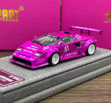 Topart 1:64 Pink  Countach #41 Racing Sports Model Diecast Metal Car