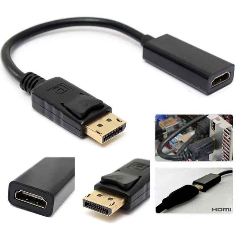 DP Display Port Male To HDMI Female Cable Adapter Converter HDMI Cable Connector