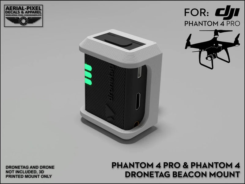 DJI Phantom 4 or 3 Series DroneTag Beacon Remote ID Mount (Module Not Included)