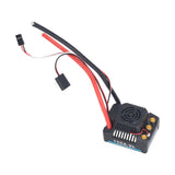 Black RC brushless ESC with BEC, heat-sink housing and red/black power wires