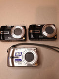 3X Panasonic Lumix DMC-TZ3 7.2MP 10x Zoom Digital Camera, Faulty, Black Screen.