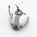 RC gimbal motor accessory with silver arm, visible shaft and cable connector