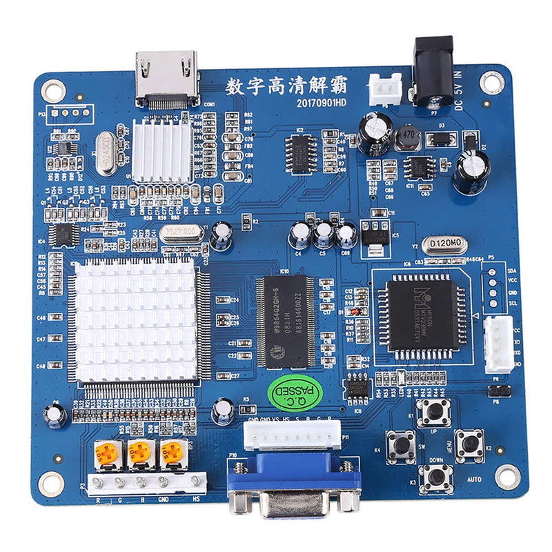 HD Video Output Converter Board VGA/RGB/CGA/EGA/YUV to  for Arcade Blue #JCH
