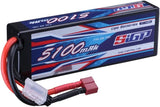 2S 7.4V Lipo Battery 5100mAh 70C Hard Case with T Plug for RC Car Truck Boat