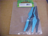 Blue and black quadcopter propeller set in sealed clear bag
