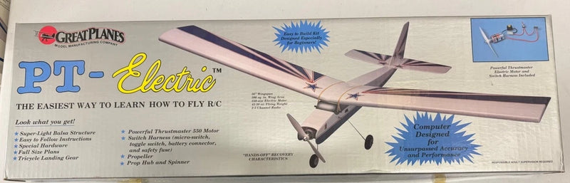 Great Planes PT-Electric 56?? RC Trainer Airplane Kit + Thrustmaster 550 Motor