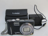 Panasonic Lumix DMC ZS10 Digital Camera/CaseStrap/Charger/SD Card/New Battery In