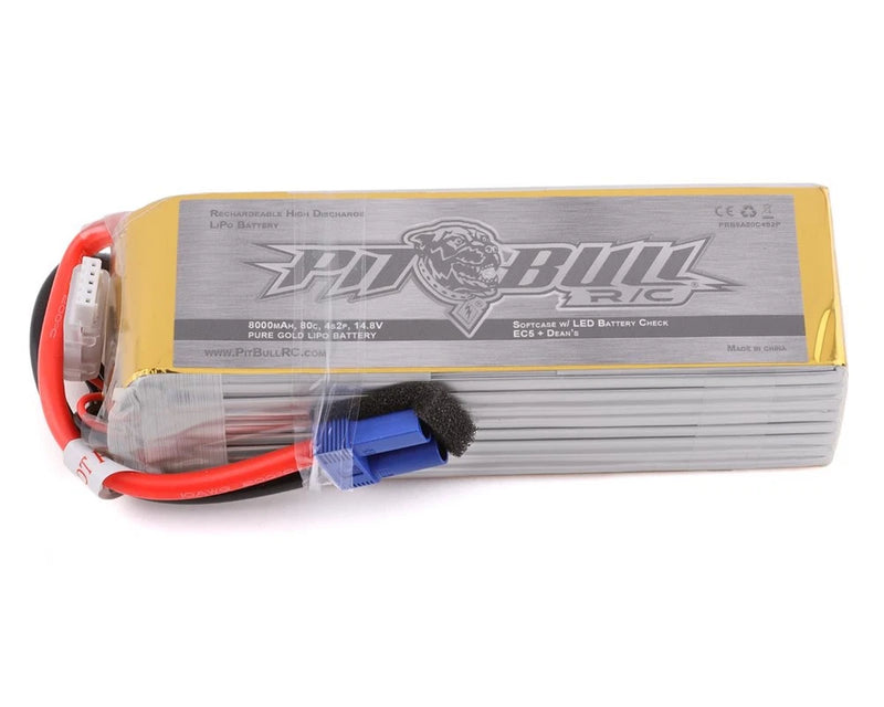 Pit Bull Tires Pure Gold 4S 80C Softcase LiPo Battery (14.8V/8000mAh) Battery