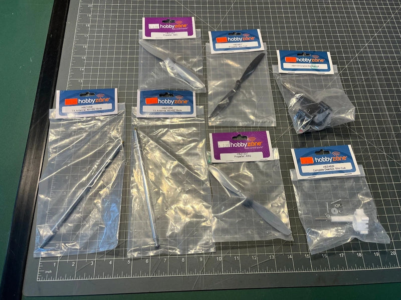 Lot of 7 HobbyZone RC R/C Plane Airplane Parts Propellers Gearboxes Antennas NEW