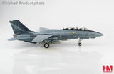Hobby Master 1/72 F-14A Tomcat model jet in gray with dark tail, landing gear down
