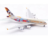 Etihad Airways A380-800 model airplane, white with colorful fuselage and landing gear