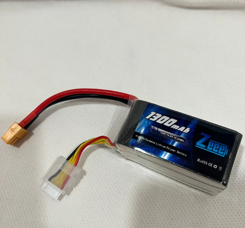 Zeee  LiPo Battery 1300mAh 120C 14.8V XT60 for RC FPV Drone Quadcopter Car Battery