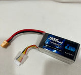 RC LiPo battery pack 1300mAh 14.8V with XT60 connector and red/black wiring
