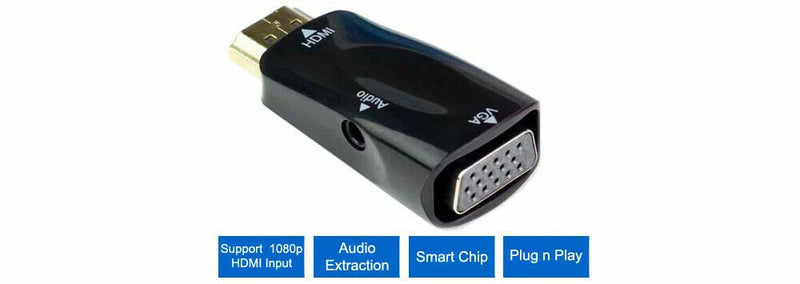 Plug-And-Play 1080p HD To VGA Video Audio Extractor